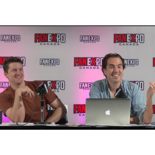 Julian Frid & Jason Ox speaking at a panel at FanExpo